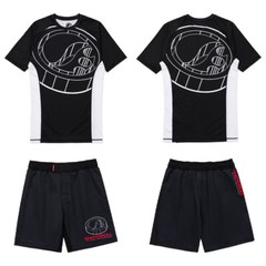 Shoyoroll 3D Training Rash Guard SS and Training Fitted Shorts for BJJ Jiu Jitsu
