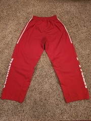 Adidas Track Pants Taekwondo Martial Arts Training Red Wide Leg Size 180 (26-34)