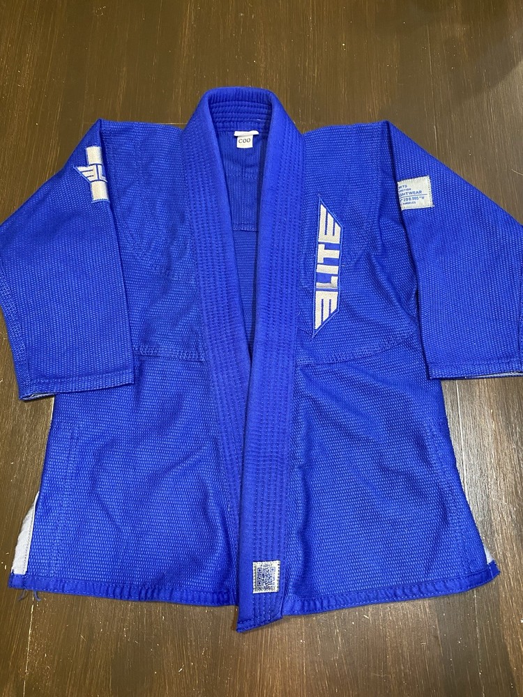 ELITE SPORTS Youth C00 Blue Brazilian Jiu Jitsu Martial Arts GI Uniform Top