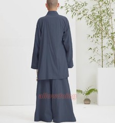 Buddhist Shaolin Monk Robe Full Set Cotton Thin Kung Fu Suit Meditation Uniforms