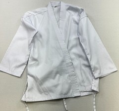 Unisex Karate Gi Wrap Jacket Pants Uniform Martial Arts Size 3 White