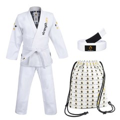 Brazilian Jiu Jitsu BJJ Gi Training Uniform with Belt For Man & Woman – White