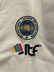NWT Adidas Taekwondo ITF Black Belt Champion Uniform WH/BK adiTITF02 Sz 180