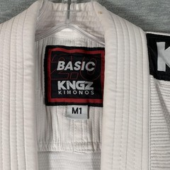 Kingz Basic 2.0 BJJ Gi Jacket Top Kids M1 Medium White Boys Jiu Jitsu Kimono