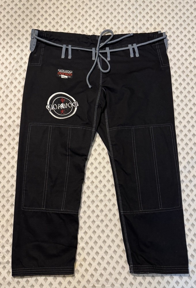 Giornogi BJJ Gi Pants A0 Black Ripstop 100% Cotton Jiu Jitsu Martial Arts Pants