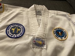 Kids White Taekwondo Top Uniform Costume Tom Vo’s Size 00 130 cm