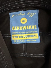 Gold BJJ Aeroweave Ultralight Gi A1 Black w/ Blue Stitching Complete BJJ Suit