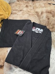 FUJI Kaizen Karate Gi Uniform Black Size 5 100% Cotton Martial Arts Training