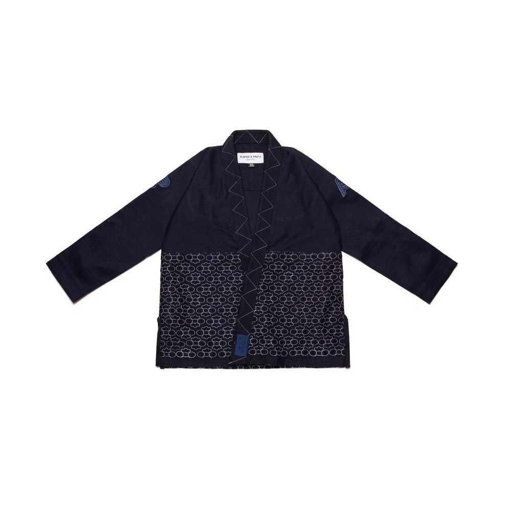 New Albino & Preto BJJ GI Navy Blue Batch#72 Satori Jiu Jitsu Uniform With Bag