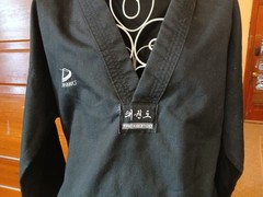 Dynamics TaeKwonDo 2 Piece Black Sz 5/190 Black Belt Club Eagle Martial Arts