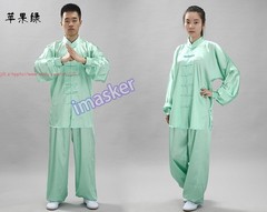 Unisex Korean Silk Tai Chi Suit Kung Fu Uniform Martial Arts Performance Clothes