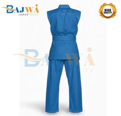 Blue Sleeveless Karate Gi Lightweight Martial Arts Training Uniform Adult