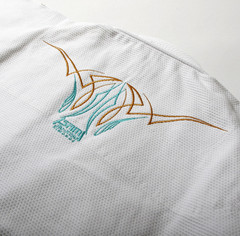 Japanese Tattoo Art Inspired Jiu Jitsu Gi Set White Pearl Weave Uniform