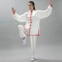 Satin Unisex Martial Arts Uniform Kung Fu Suit Costume Tai Chi Performance Sets