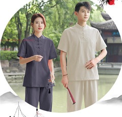 Women Men Cotton Linen Tai Chi Kung Fu Suit Morning Exercise yoga Clothing Sets