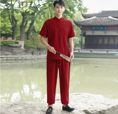 Women Men Cotton Linen Tai Chi Kung Fu Suit Morning Exercise yoga Clothing Sets