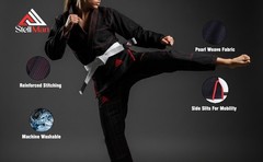 Stellman Core Brazilian Jiu Jitsu Women Black Grappling Fighting Uniform BJJ Gi