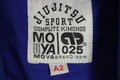 Moya Brand 025 Jiu-Jitsu Gi Jacket Unisex A2 Royal Blue Cotton Open Front Karate