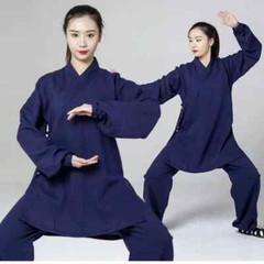 Women Chinese Traditional Cotton Linen Tai Chi Practice Martial Art Uniform Set