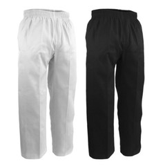 7.5 oz. Karate Taekwondo PANTS Martial Arts Gi Uniform White/Black, Size 0000-8