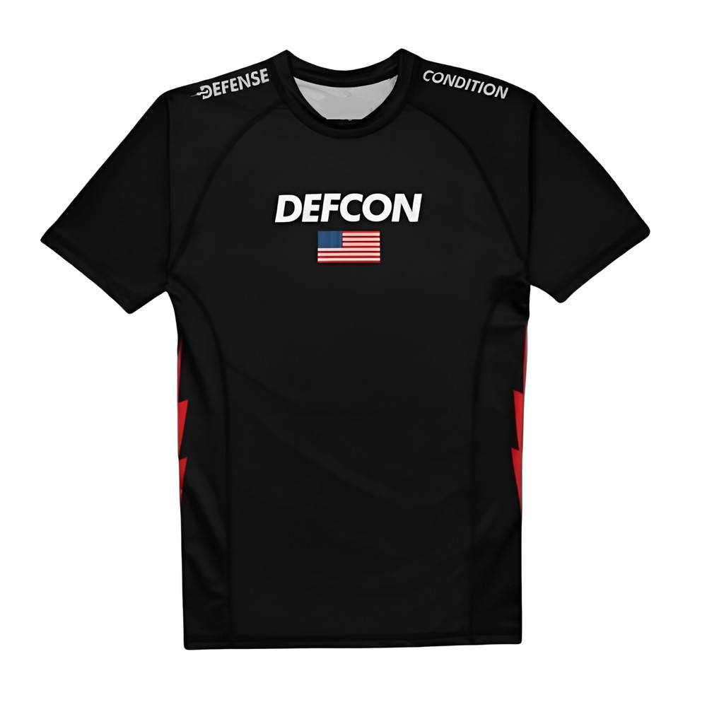 Defcon x Shoyoroll SS Rash Guard Black BJJ Jiu Jitsu MMA Training Gear