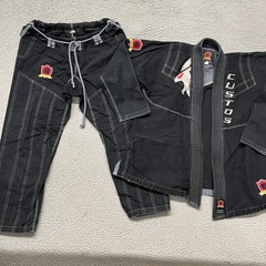 Custos Athletic Gi Set Adult A2 Black Jiu Jitsu Ripstop MMA Grappling *No Belt