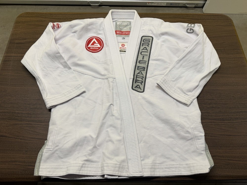 Gracie Barra Equipe Edition Men’s White Gi Jacket – Adult Size A3
