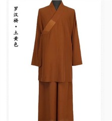 China Buddhist Shaolin Monk Robe Full Set Linen Kung Fu Suit Meditation Uniforms