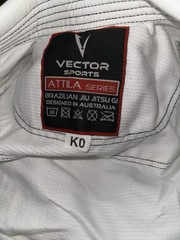 Vector Sports Gear Attila Series Kids Gi -Size K0 (White) COMPLETE SET