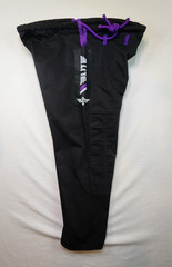 Elite Sports BJJ Gi Pants Rip Stop Black Purple 40″ Waist 27″ Inseam *See Photos