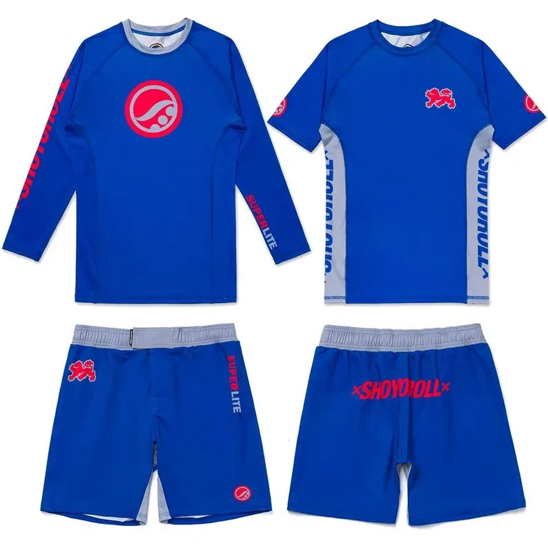 SuperLite Retro Batch #145 Shoyoroll Training Rash Guard LS Shorts Kimonos Bjj