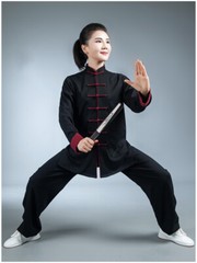 Tai Chi Clothes Martial Art Uniform Wushu Clothing Kung Fu Dress Unisex Black