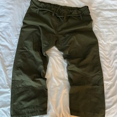 Hawk GI Jiu Jitsu A3 Green Pants Double Knee Rope Tie Waist Ripstop Pattern ￼
