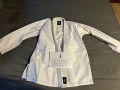 Jiu Jitsu premium white fight gear w/ top, bottoms, & white belt. New, size A1