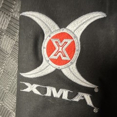XMA Martial Arts Gi Uniform Size 5 Black & Silver Embroidered Logo RN 64995 Rare