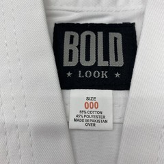 Bold Look Martial Arts Karate Gi White 7.5oz Traditional Set 300-W Size 000 New