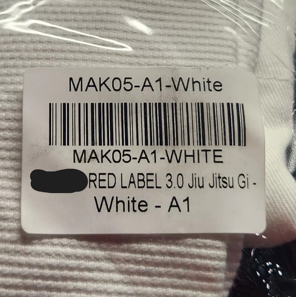 Red Label 3.0 Jiu Jitsu Gi White A1 A2 A3 Adult Karate Uniform MAK05