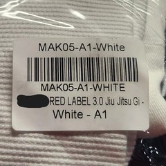 Red Label 3.0 Jiu Jitsu Gi White A1 A2 A3 Adult Karate Uniform MAK05