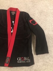 Global Martial Arts Brazilian Jiu Jitsu Size A0 Black Top Only Sports
