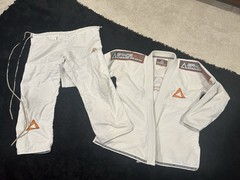 Gracie Gym Brazilian Jiu Jitsu Team A4 Top / Bottom By Fuji Sports White Orange