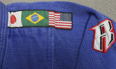 Revgear Jiu-Jitsu Gi Jacket Unisex A2 Blue Cotton Flags Open Front Long Sleeve