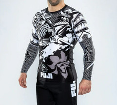 Fuji Rashguard Long Sleeve LS Musashi Rash Guard MMA BJJ Jiu Jitsu Black White