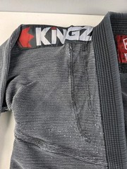 VTG KINGZ KIMONO Gray/Blue Gi Top A2H MMA Judo Jiu Jitsu Distressed Ultralight
