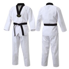 KUKKI TAEKWONDO DOBOK/TAEKWONDO UNIFORM/GIS/DAN DOBOK/WHITE-NECK