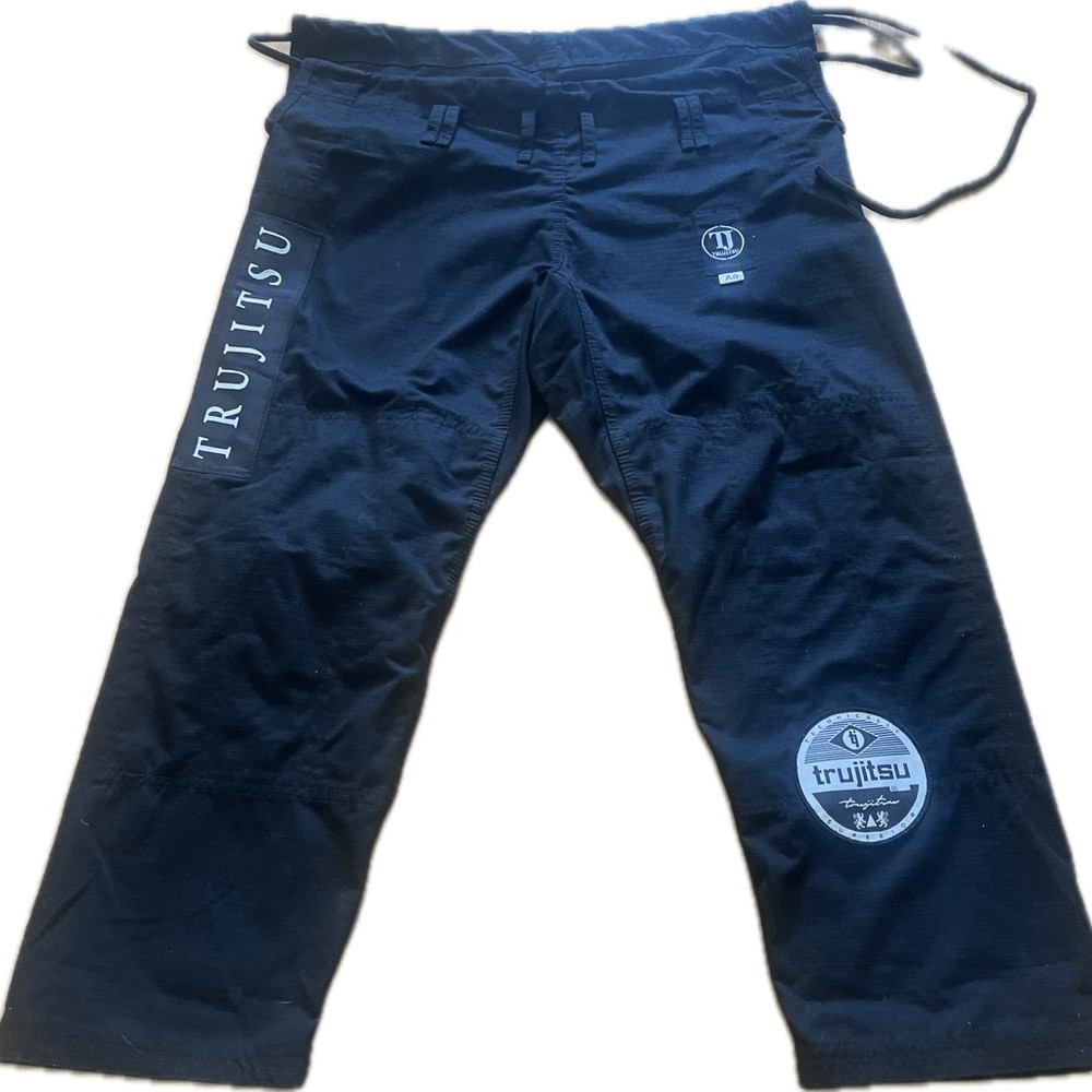 Trujitsu Jujitsu Black Training Pants Size A0 Drawstring Gi Kimono