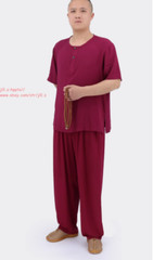 Cotton Meditation Buddhist Monk Sleepwear Summer Shaolin pajamas Set Underwear
