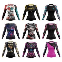 Womens Rashguard For BJJ MMA Jiu Jitsu No Gi Brazilian Jiu Jitsu Compression
