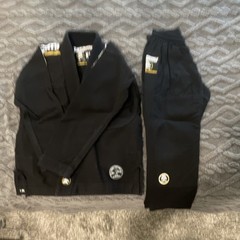 Tatami Gi Jiu-Jitsu Martial Arts Uniform Set Black M1 Unisex with Patches