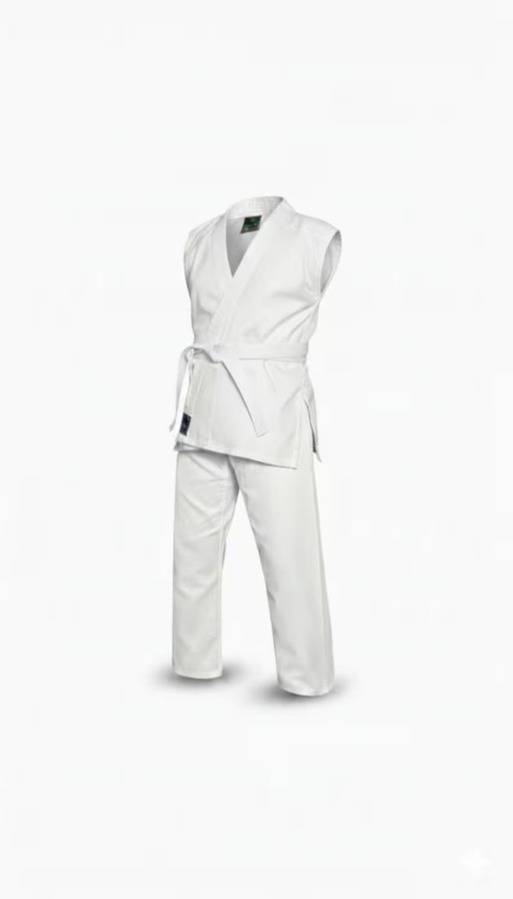 White Sleeveless Karate Gi | Lightweight Martial Arts Uniform | With Free belt