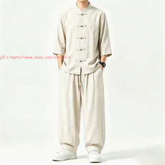 Men Tang Suit Traditional Kung Fu Tai Chi Uniform Cotton linen martial arts Suit